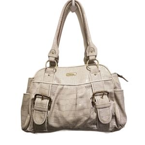 Suzy Smith Light Grey Glossy Handbag